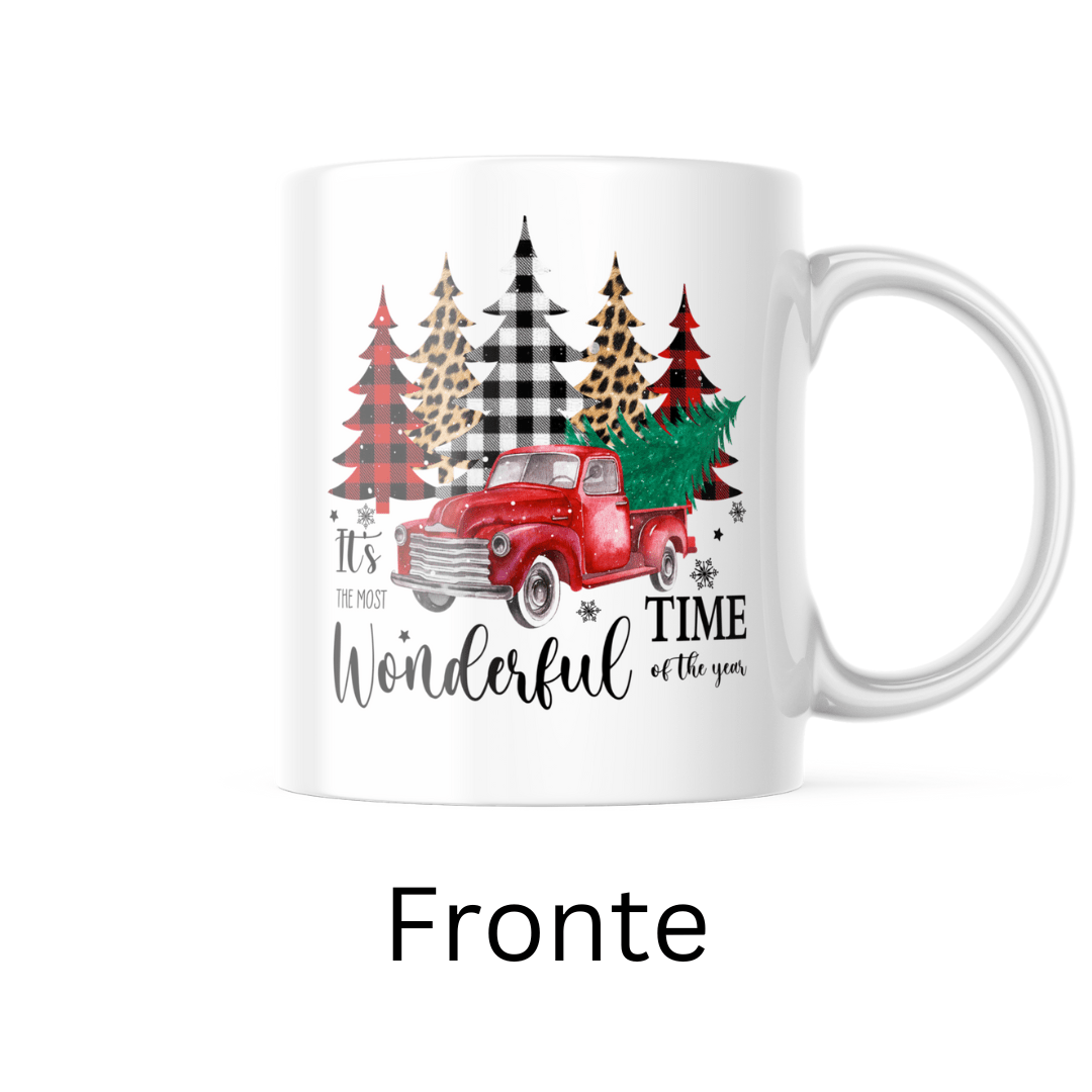 Tazza natalizia con grafica natalizia e nome personalizzabile