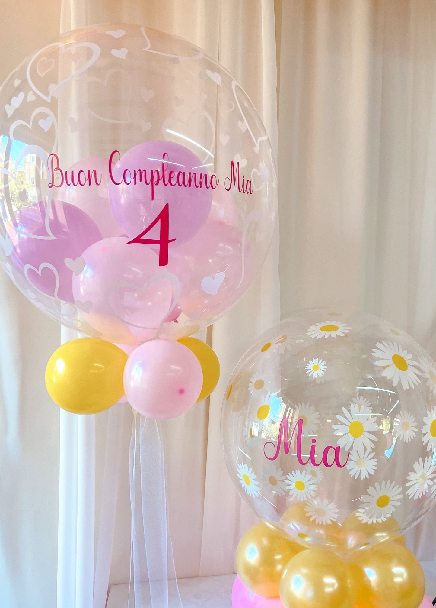 Composizione / Centrotavola con palloncino trasparente