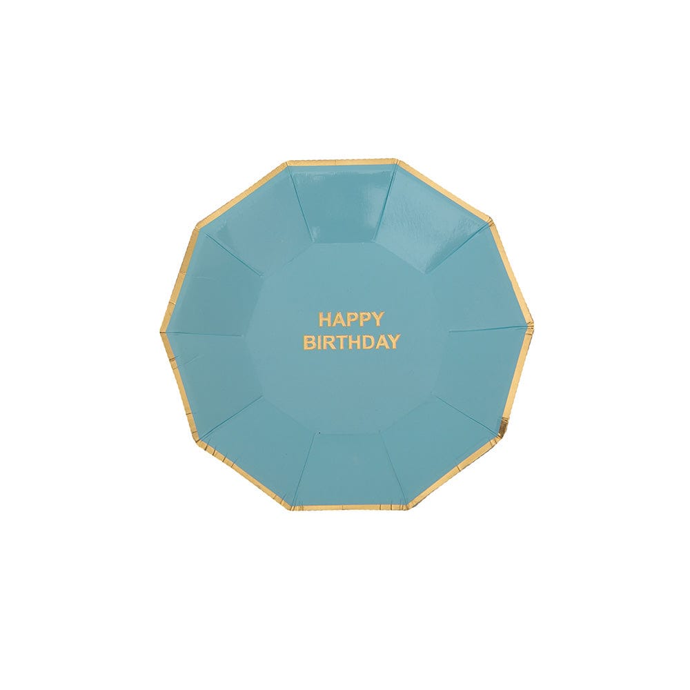 Piatto Colore Azzurro Grande con scritta "Happy Birthday"