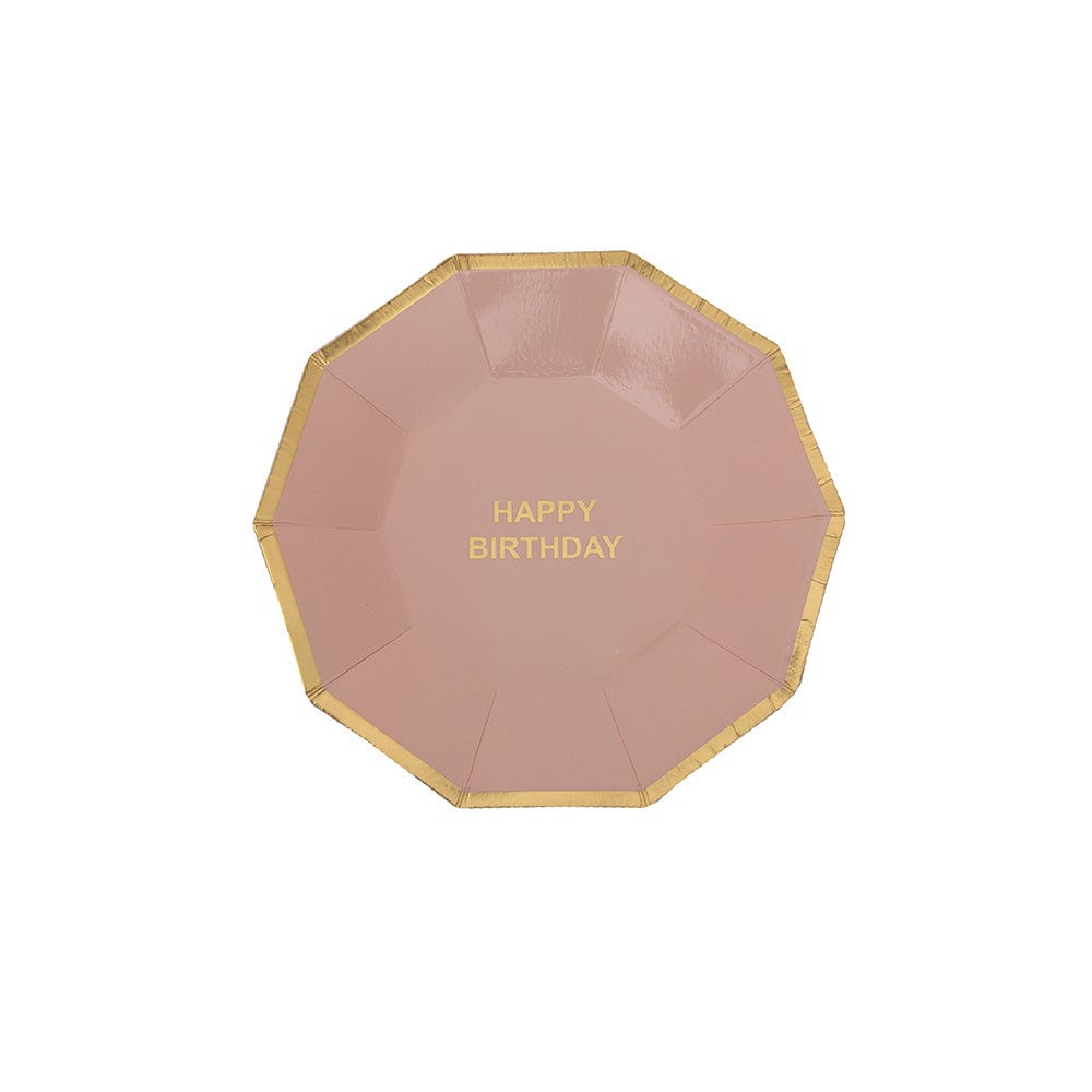 Piatto Colore Rosa Piccolo con scritta "Happy Birthday"