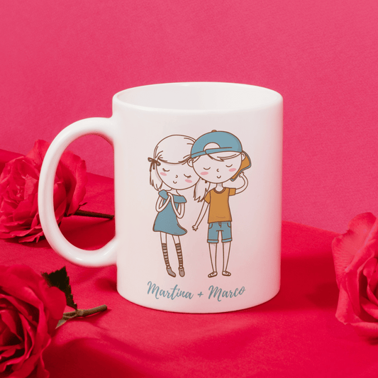 Tazza Personalizzata con coppia. Nomi Personalizzabili