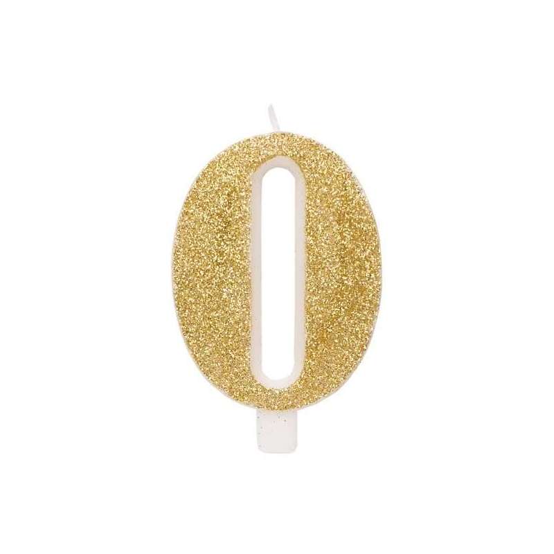 Candelina 9.5cm Oro Glitter N.0