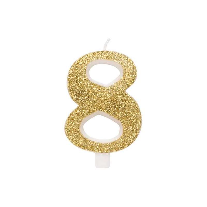 Candelina 9.5cm Oro Glitter N.8