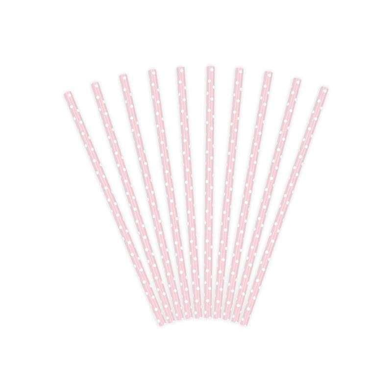 Cannuccia Pois Rosa/Bianco 10pz