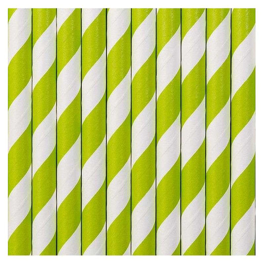 Cannuccia Spiral Bianco/Lime 10pz