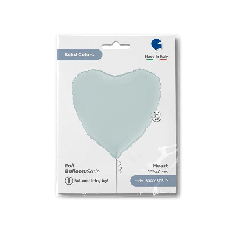 Palloncino 45cm Cuore Satinato Celeste Opaco