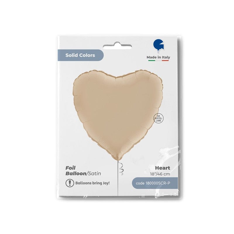 Palloncino 46cm mylar Cuore Satinato Crema