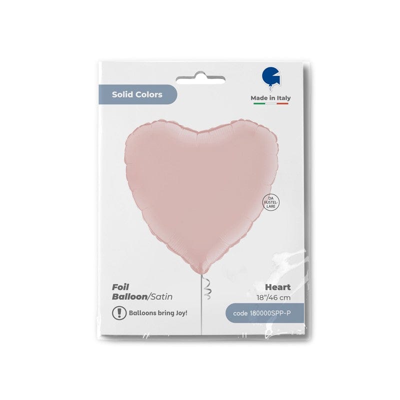 Palloncino  45cm Cuore Satinato Rosa Opaco "Satin Pastel Pink"