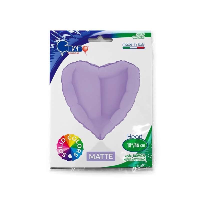 Palloncino 18" mylar Cuore Matte Lilla