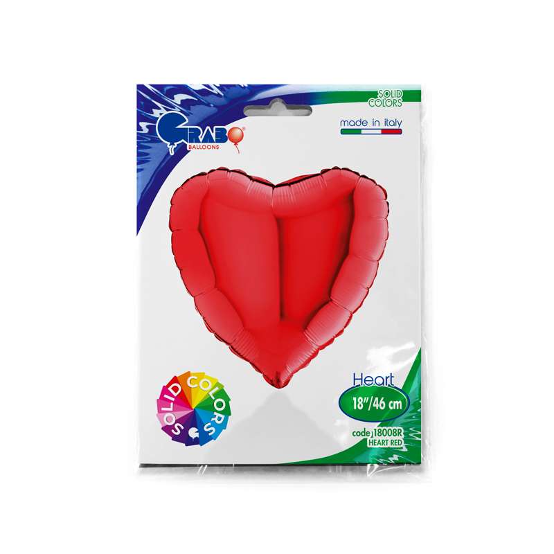 Palloncino 18" mylar Cuore Rosso "Heart Red"