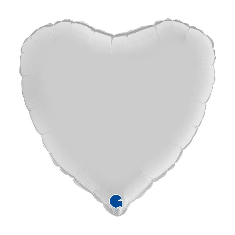 Palloncino 18" mylar Cuore Bianco