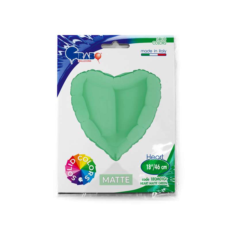 Palloncino 45cm mylar Cuore Verde Opaco