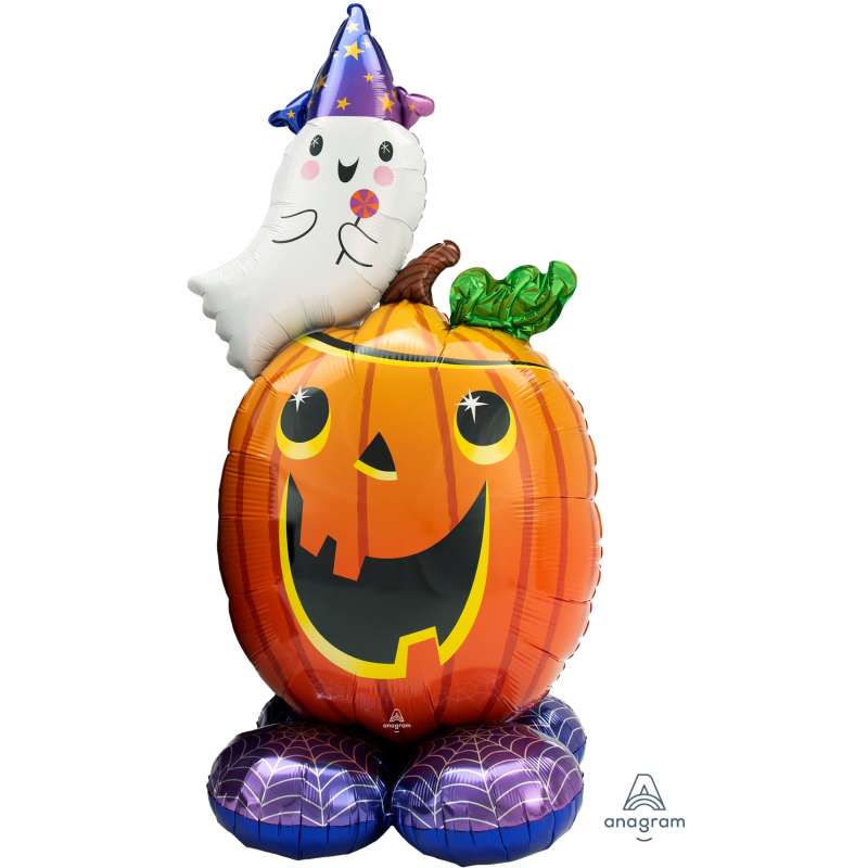 Palloncino 56" AirLoonz Zucca e Fantasma "Pumpkin and Ghost"