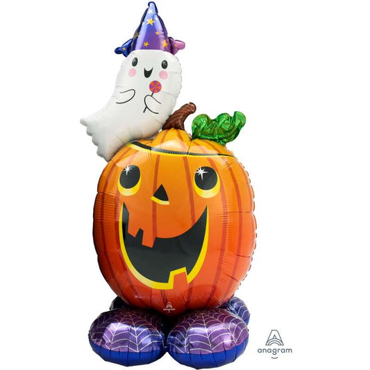 Palloncino 56" AirLoonz Zucca e Fantasma "Pumpkin and Ghost"