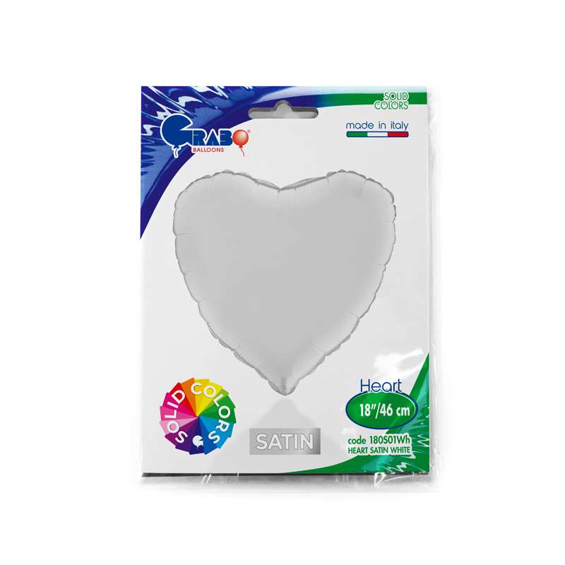 Palloncino 18" mylar Cuore Bianco